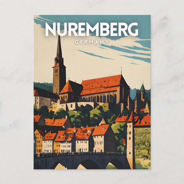 Carte Postale Poster de voyage de Nuremberg (Devant)