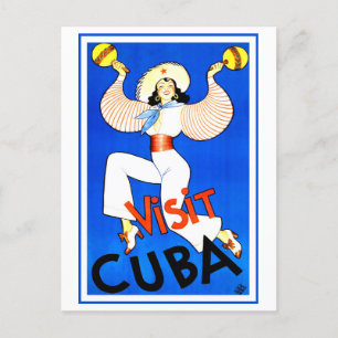 Carte Postale Poster de voyage de Visite vintage Cuba