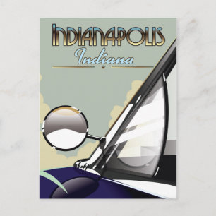 Carte Postale poster de voyage de voiture d'époque Indianapolis