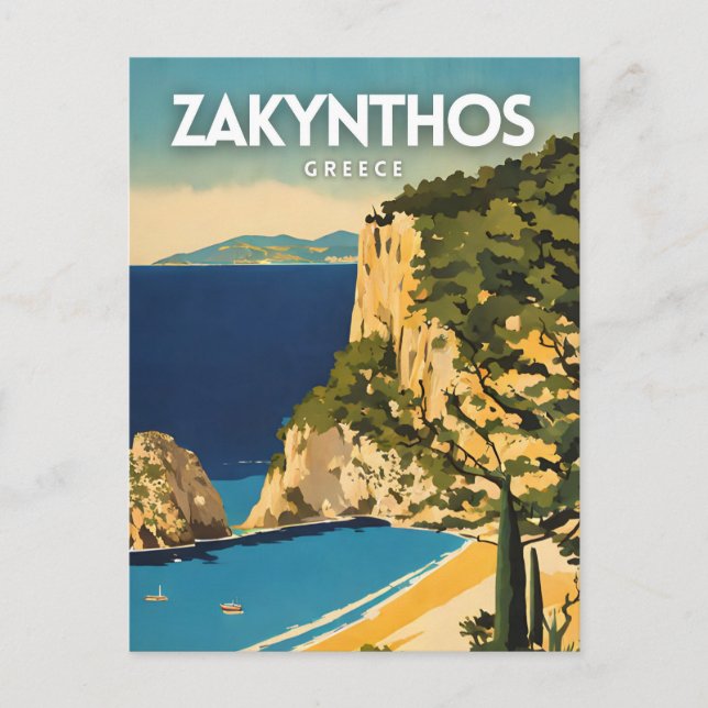 Carte Postale Poster de voyage de Zakynthos Grèce (Devant)