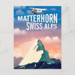 Carte Postale poster de voyage des Alpes suisses Matterhorn