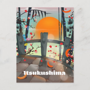Carte Postale poster de voyage d'Itsukushima Japon