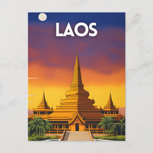 Carte Postale Poster de voyage du Laos (Devant)