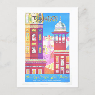 Carte Postale Poster de voyage du Pakistan vintage