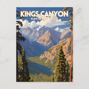 Carte Postale Poster de voyage du parc national Kings Canyon