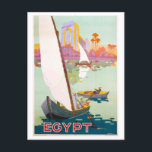 Carte Postale Poster de voyage en Egypte vintage<br><div class="desc">Cette carte postale est une reproduction d'une affiche de voyage vintage pour l'Egypte.</div>