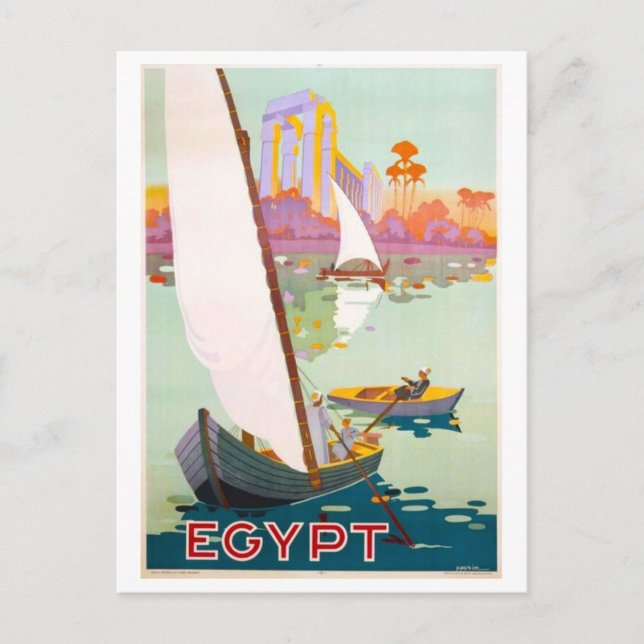 Carte Postale Poster de voyage en Egypte vintage (Devant)