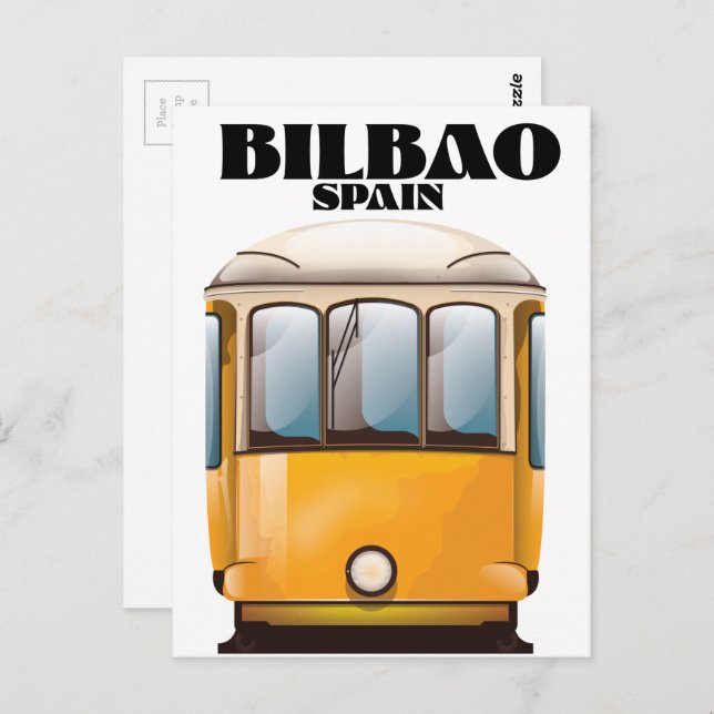 Carte Postale Poster de voyage en tramway Bilbao Espagne (Devant / Derrière)