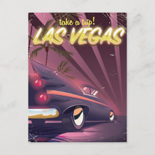 Carte Postale poster de voyage en voiture Las Vegas Classic