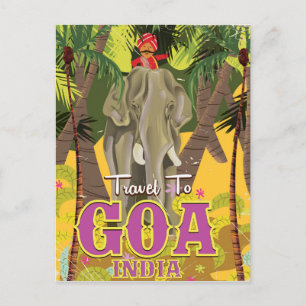 Carte Postale Poster de voyage goa India vintage