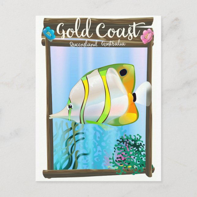 Carte Postale poster de voyage Gold Coast Australia. (Devant)