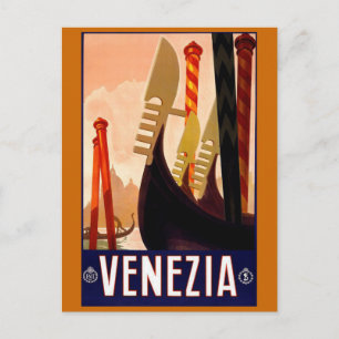 Carte Postale Poster de voyage italien Vintage "Venise"