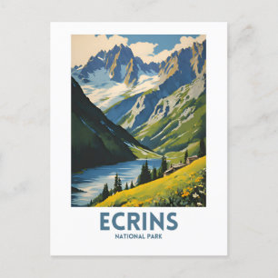 Carte Postale Poster de voyage minimal du parc national Ecrins