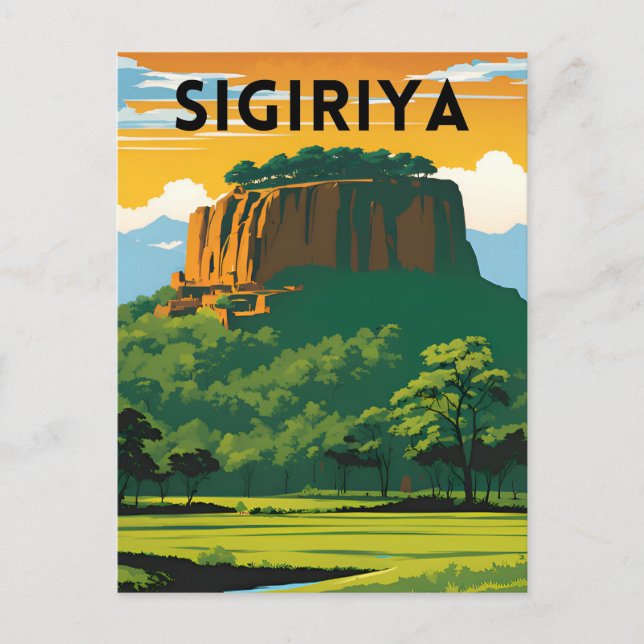 Carte Postale Poster de voyage minimal Sigiriya (Devant)