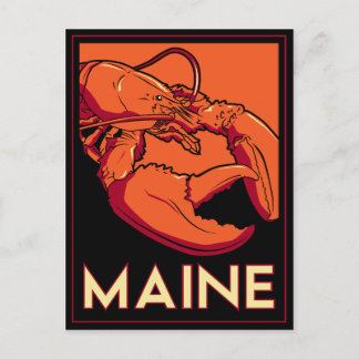Carte Postale poster de voyage rétro art déco du Maine