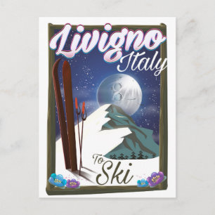 Carte Postale poster de voyage ski Livigno Italie