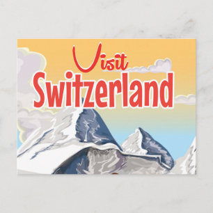 Carte Postale poster de voyage Ski Suisse