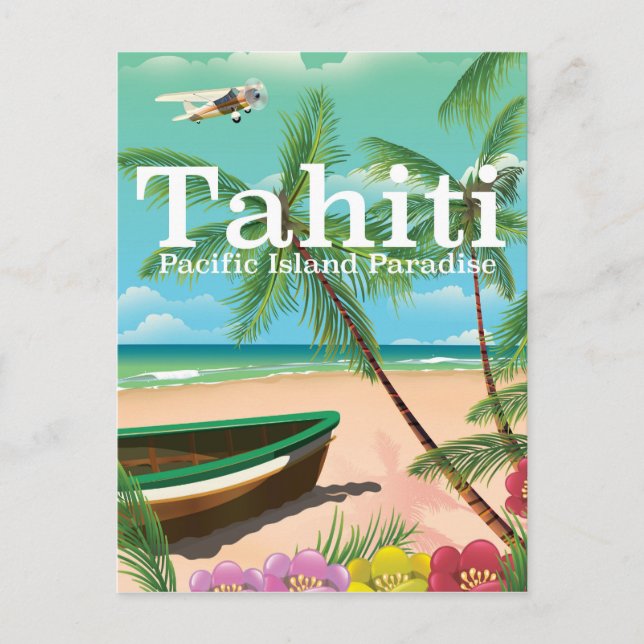 Carte Postale Poster de voyage Tahiti (Devant)