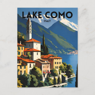 Carte Postale Poster de voyage traditionnel sur le lac de Côme I