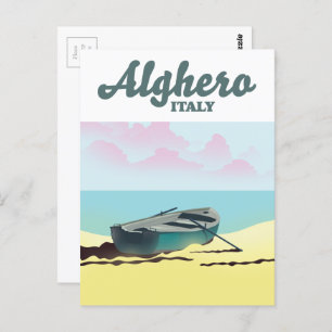 Carte Postale poster de voyage vintage Alghero Italie