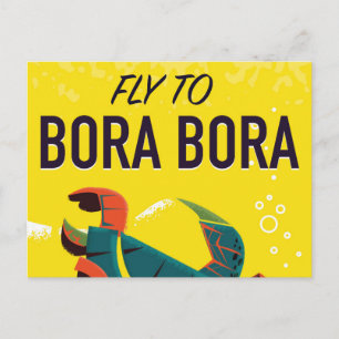Carte Postale Poster de voyage vintage Bora Bora