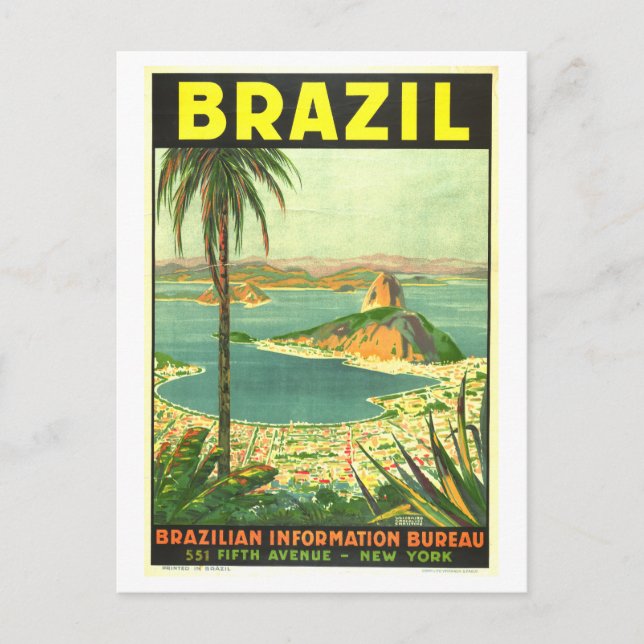Carte Postale Poster de voyage vintage Brésil (Devant)