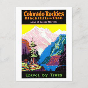 Carte Postale Poster de voyage vintage Colorado Rockies