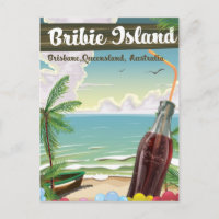 Poster de voyage vintage de Bribie Island Australi