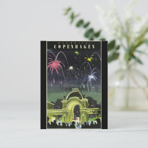 Carte Postale poster de voyage vintage de Copenhague,