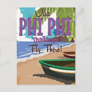 Carte Postale Poster de voyage vintage Phi Phi thailand