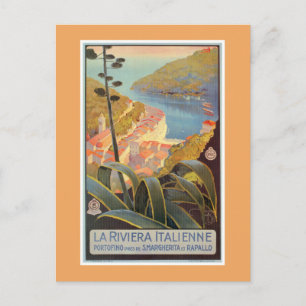Carte Postale poster de voyage vintage Portofino Riviera italien
