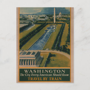 Carte Postale Poster de voyage vintage Washington DC