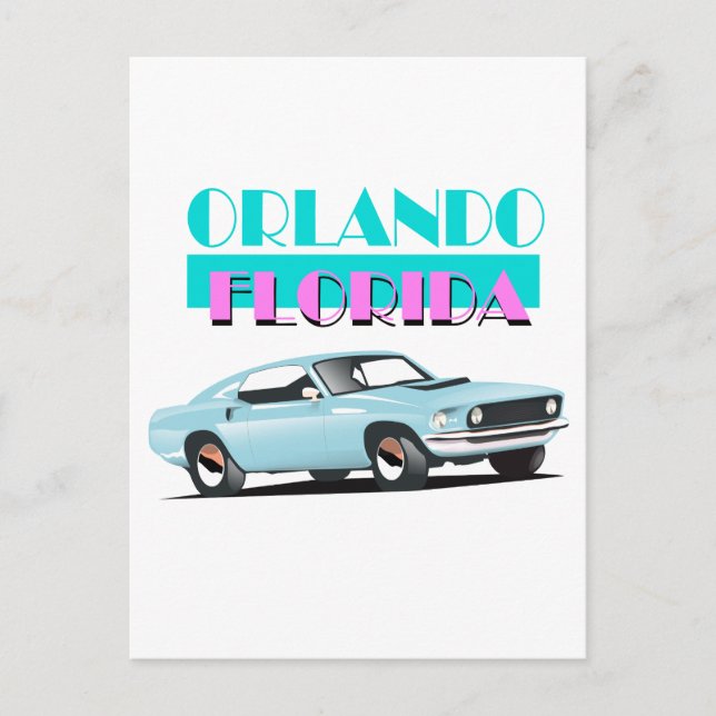 Carte Postale Poster des années 80 d'Orlando Florida (Devant)