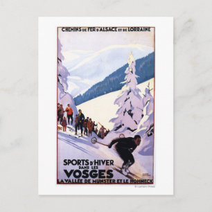 Carte Postale Poster des spectateurs regardant Skier