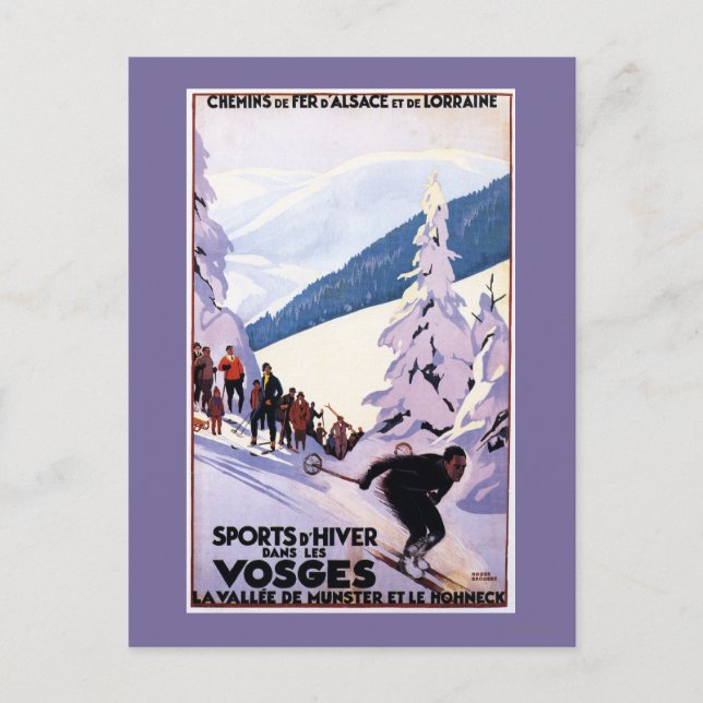 Carte Postale Poster des spectateurs regardant Skier (Devant)