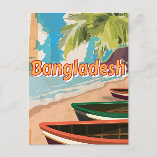Carte Postale Poster des vacances Vintages au Bangladesh (Devant)