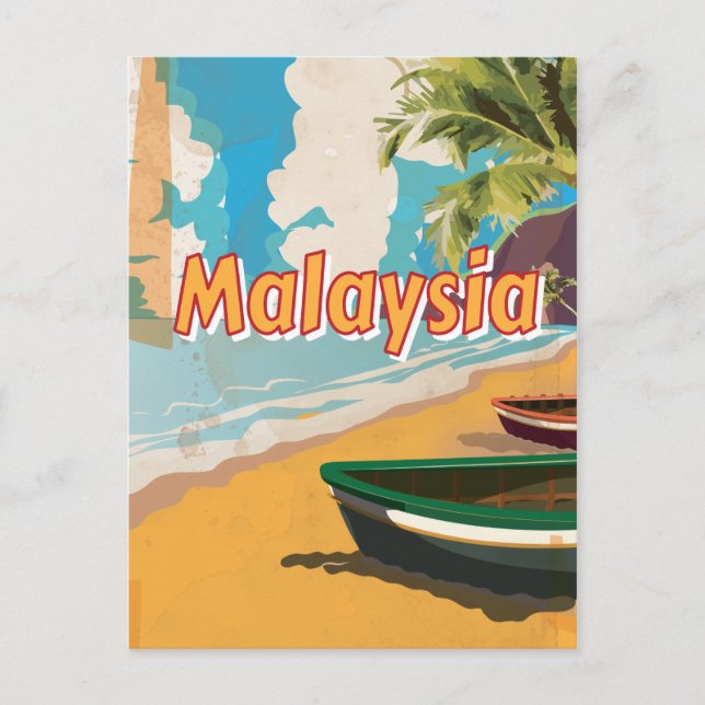 Carte Postale Poster des vacances Vintages en Malaisie (Devant)