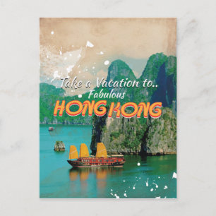 Carte Postale Poster des Vintage voyage de Hong Kong