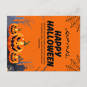 Carte Postale Poster d'Halloween noir et orange