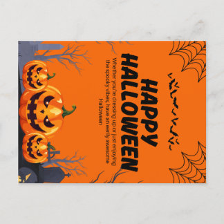 Carte Postale Poster d'Halloween noir et orange