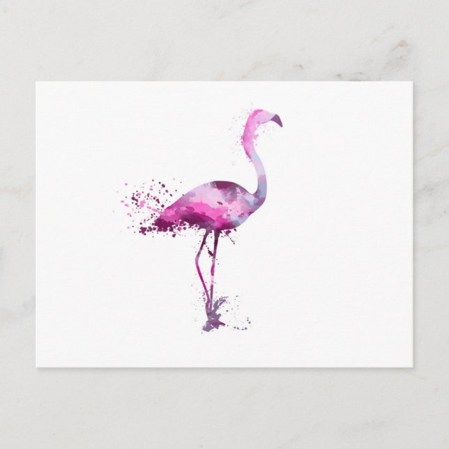 Carte Postale Poster d'impression rose Flamant rose (Devant)