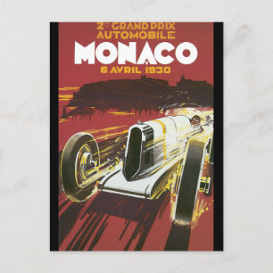 Carte Postale Poster du 2e Grand Prix Monaco Vintage voyage