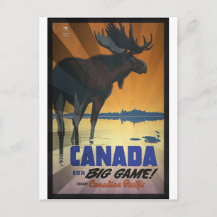 Carte Postale Poster du Canada pour le grand jeu Vintage voyage