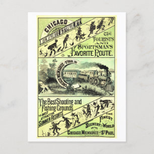 Carte Postale Poster du chemin de fer vintage Chicago à St. Paul