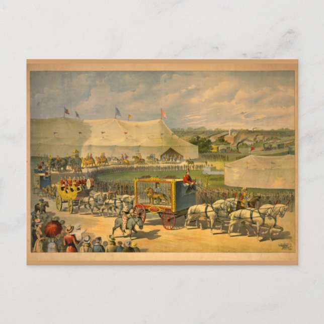 Carte Postale Poster du cirque de la Parade des Chevaux blancs (Devant)