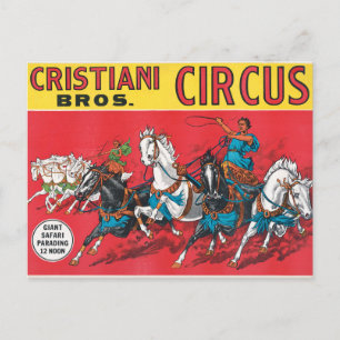 Carte Postale Poster du cirque vintage Cristiani Brothers