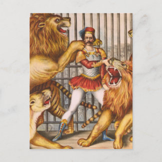 Carte Postale Poster du cirque Vintage Lion Tamer