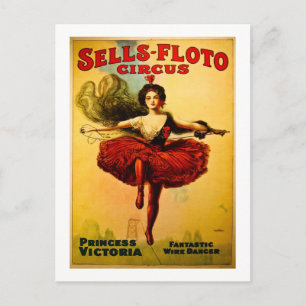 Carte Postale Poster du Cirque vintage Sells-Floto