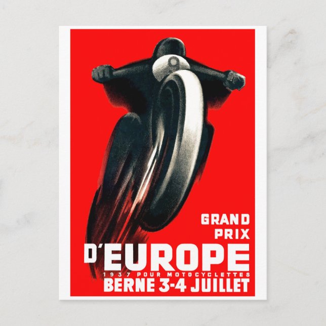 Carte Postale Poster du Grand Prix d'Europe de moto 1939 (Devant)