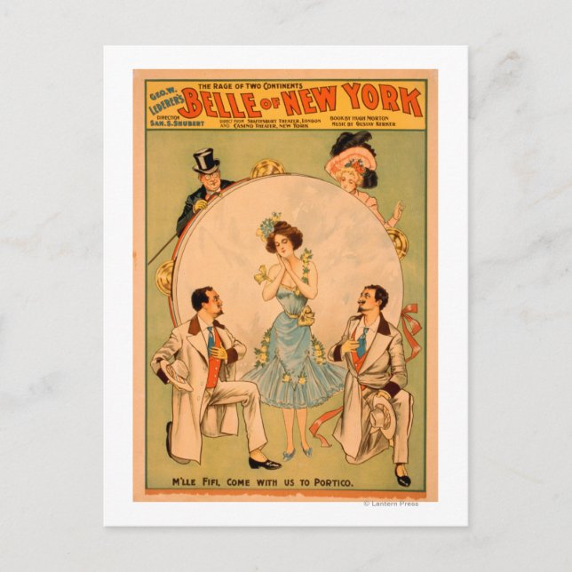 Carte Postale Poster du théâtre musical "Belle of New York" (Devant)